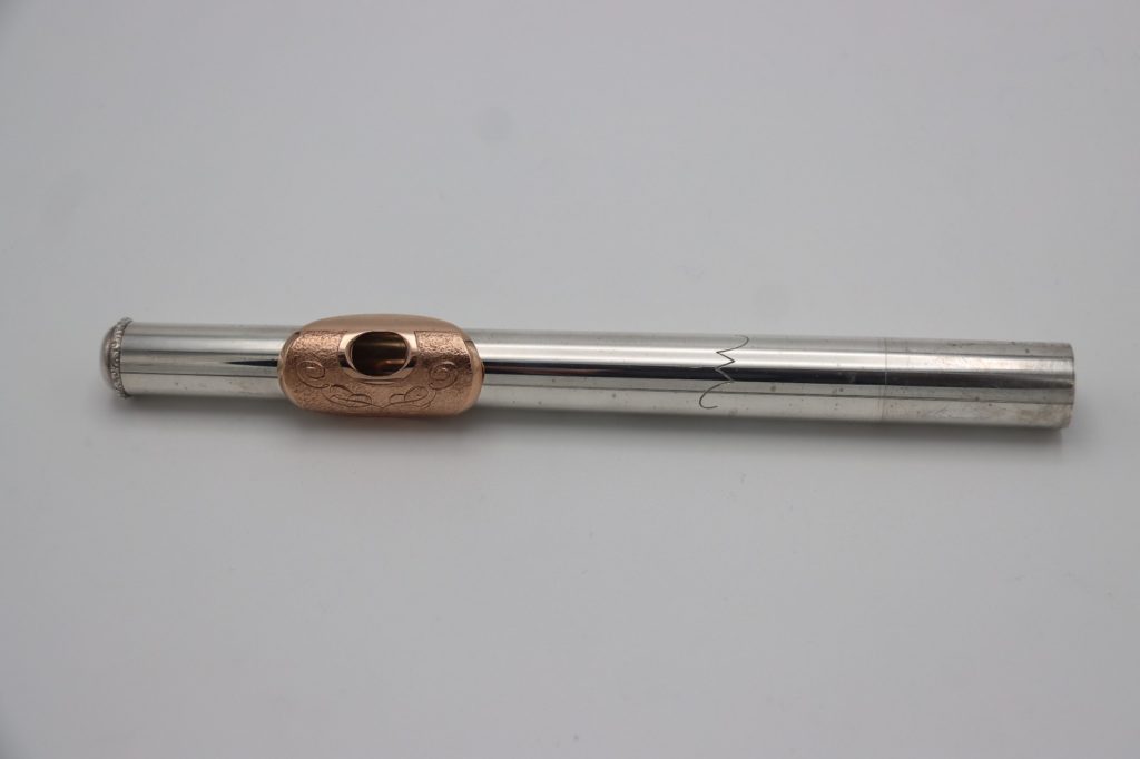 Weissman McKenna engraved gold-plated lip plate flute headjoint