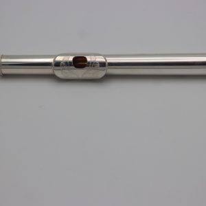 Weissman McKenna silver flute headjoint with sleek modern engraved lip plate design